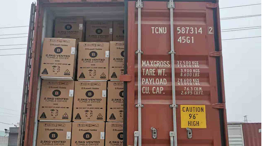 年底沖刺！順利完成英國Russell hobbs客戶的滾筒干衣機(jī)出貨