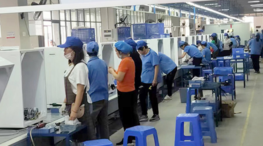 生產(chǎn)實(shí)況！金環(huán)電器開展客戶TCL滾筒衣服烘干機(jī)生產(chǎn)