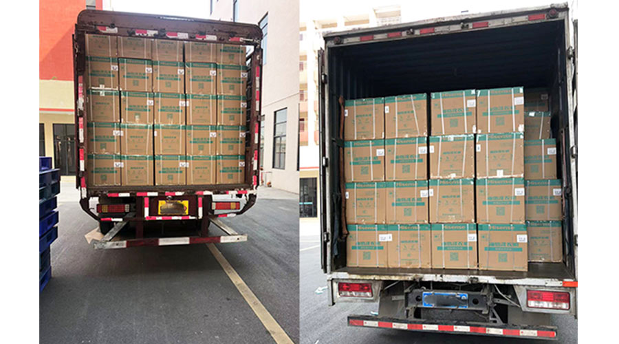 實(shí)況圖！金環(huán)電器完成國內(nèi)某知名品牌迷你洗衣機(jī)裝柜發(fā)貨